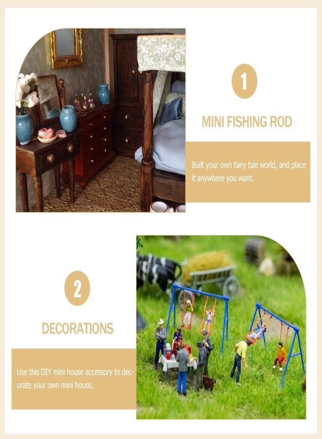 SHINEOFI 1:12 Scale Miniature Fishing Rod for Dollhouse - Realistic Tiny Fishing Pole Accessory with Reel for DIY Crafts, Miniature Displays & Doll Room Decor Collectibles - Image 5